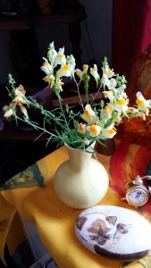 Butter and eggs in yellow vase 2